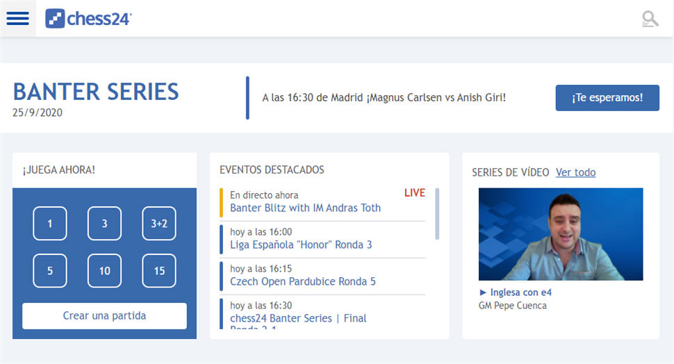 Recursos de ajedrez online 5 Recursos chess24