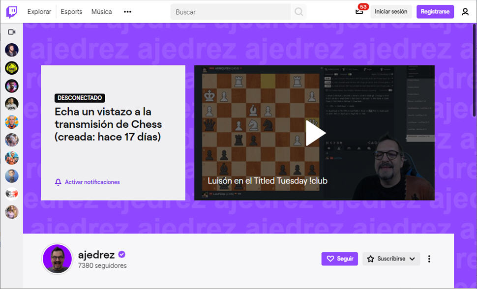 Recursos de ajedrez online 27 Recursos twitch